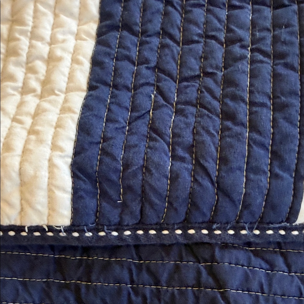 Pottery, barn, kids Navy and White Striped Quilts - Picture 6 of 10